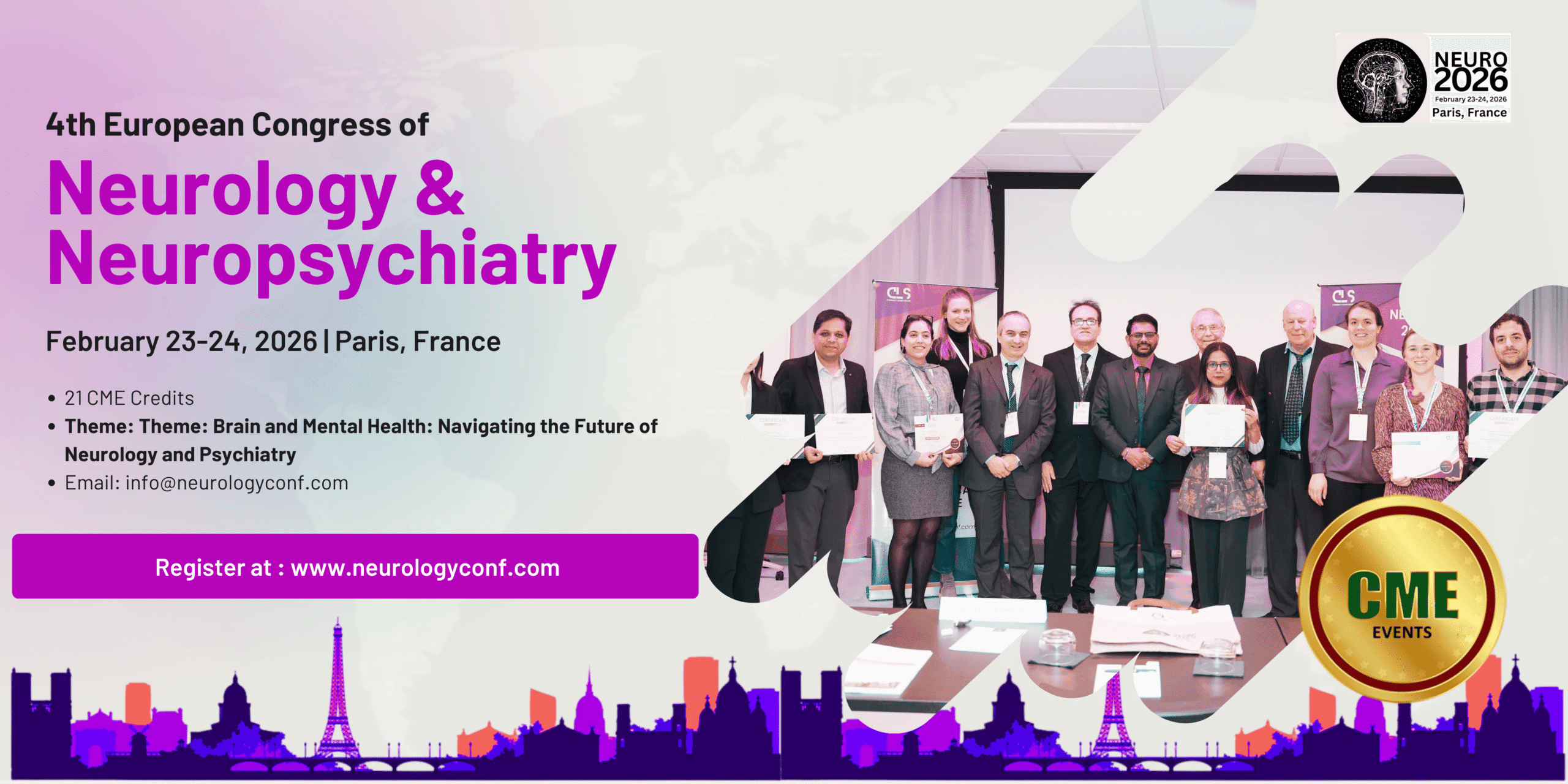 Promotional Banner of Neurology conference 2026 - Paris France | February 23-24, 2026