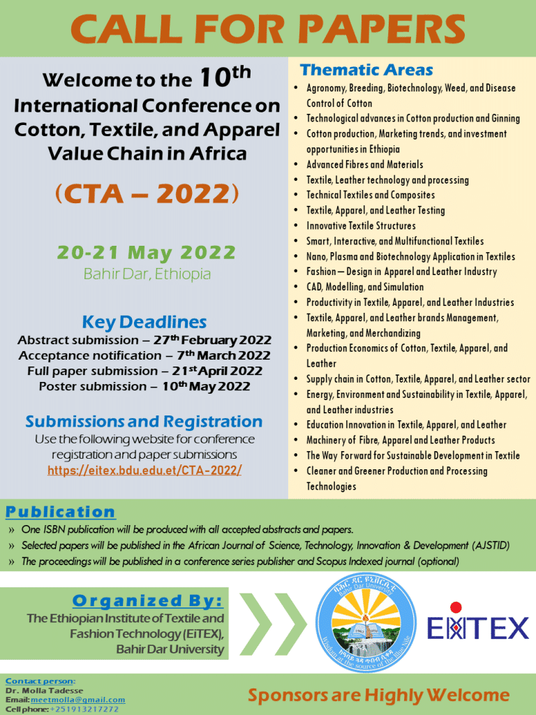 10th International Conference on Cotton, Textile, and Apparel Value