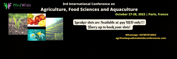 3rd International Conference on Agriculture, Food Sciences and Aquaculture