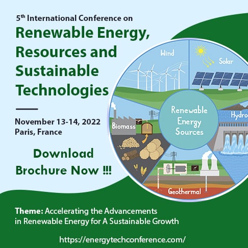 5th International Conference on Renewable Energy, Resources and Sustainable Technologies