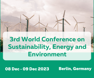 3rd World Conference on Sustainability, Energy and Environment