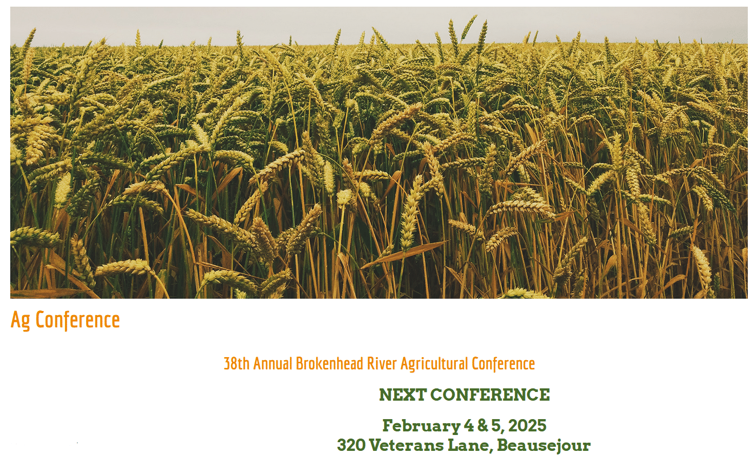 38th Annual Brokenhead River Agricultural Conference
