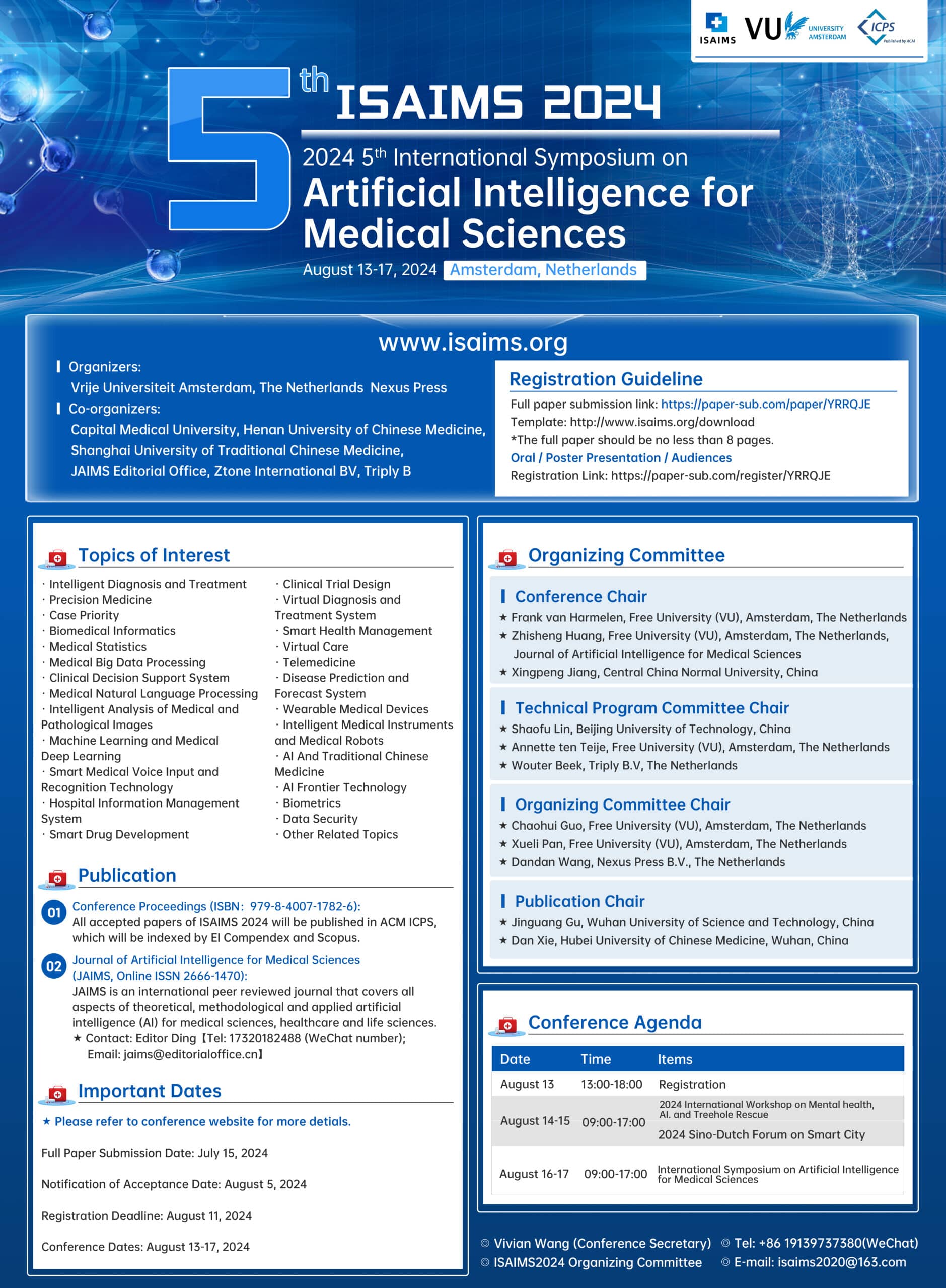 2024 5th International Symposium on Artificial Intelligence for Medical Sciences (ISAIMS 2024)