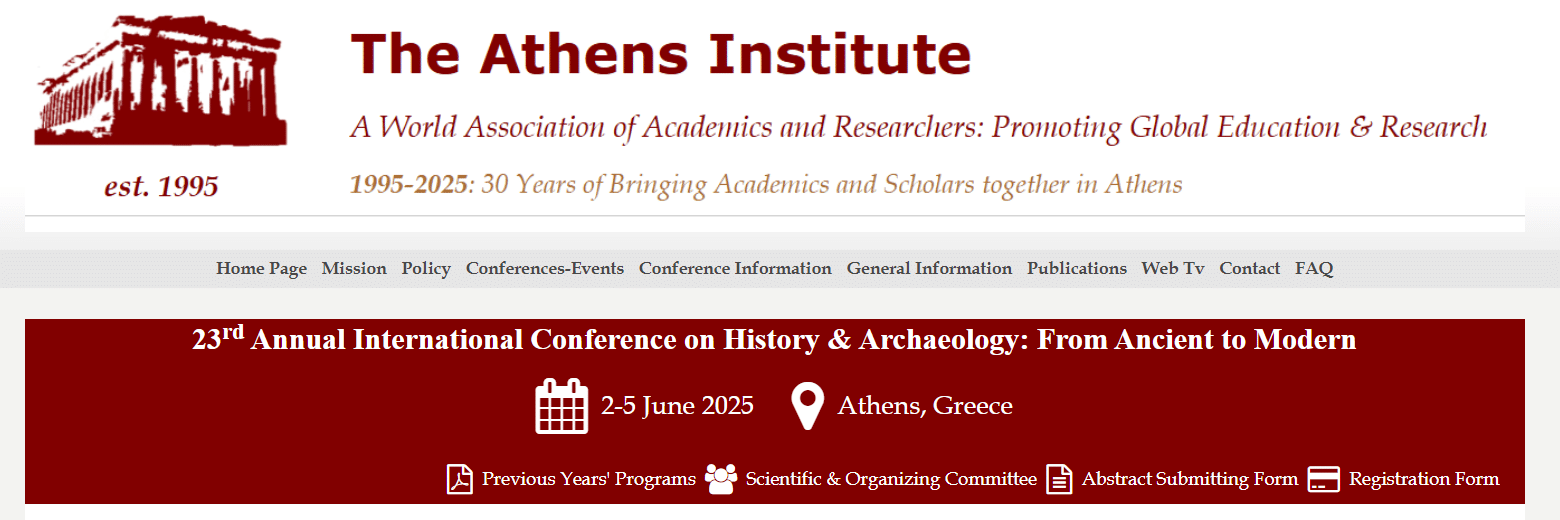 23rd Annual International Conference on History & Archaeology: From Ancient to Modern